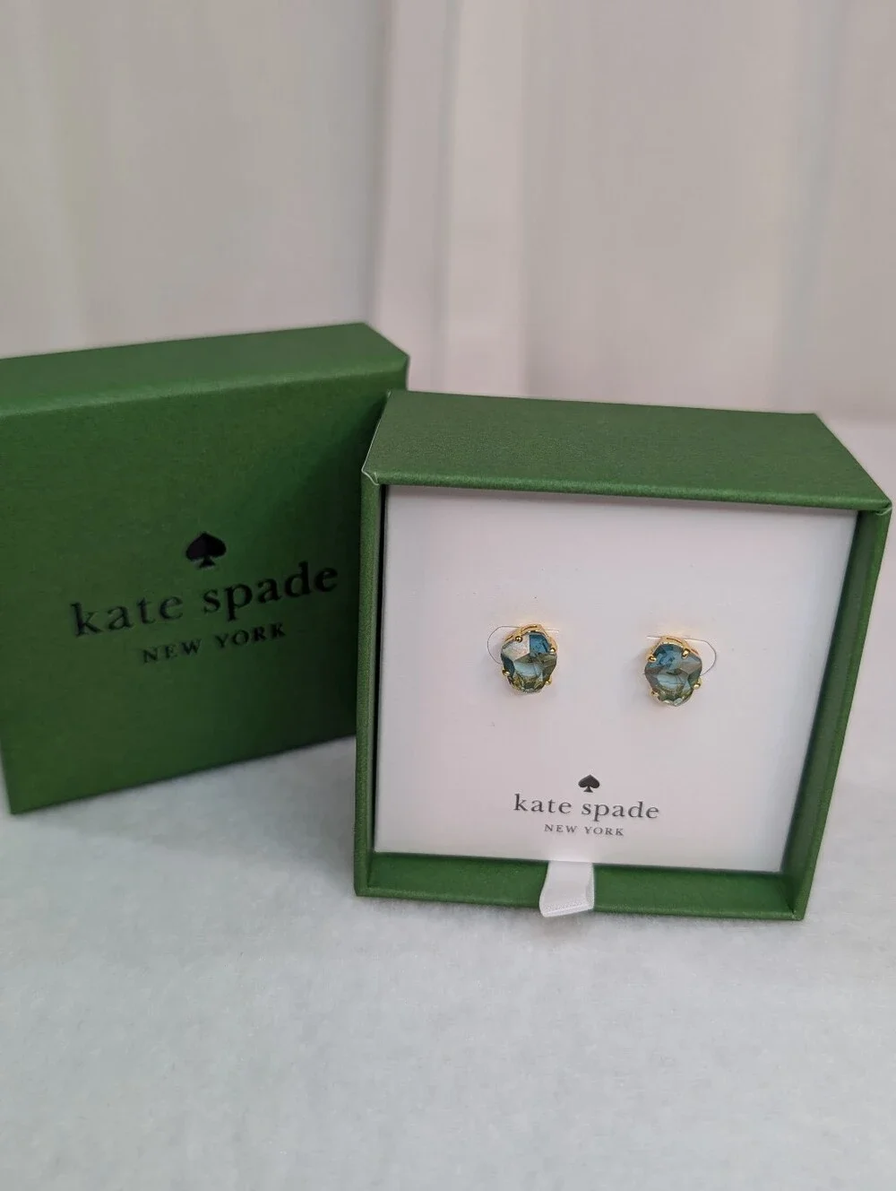 Kate Spade Blue Cubic Zirconia Irregular Cut Earrings